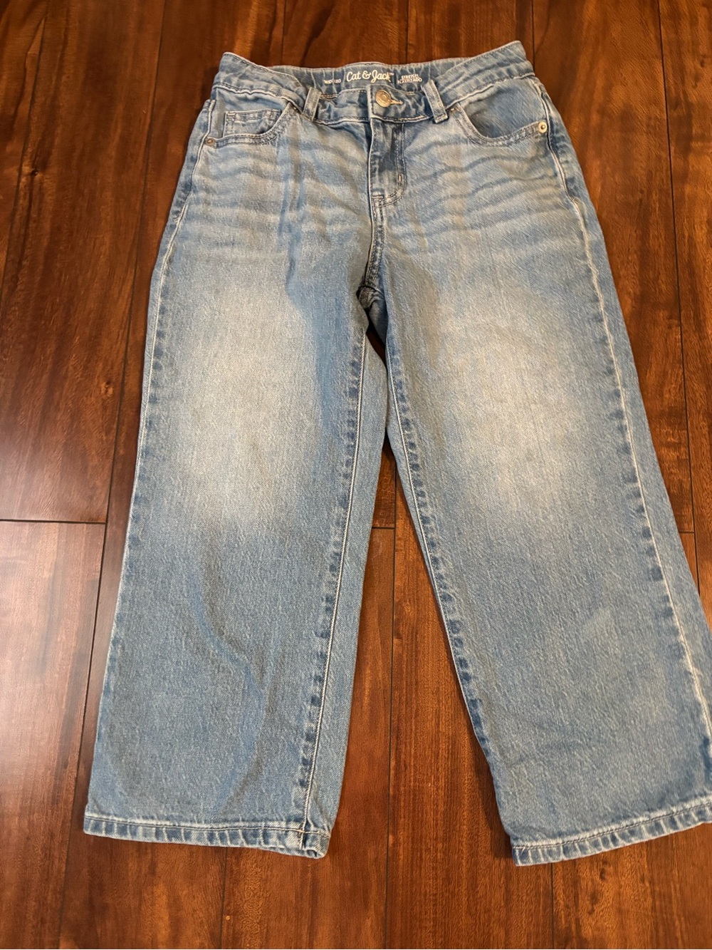 Girls Light Wash Jean Front & Back Pockets Size 10